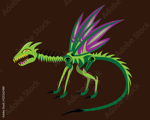 Green dragon alien similar to an insect