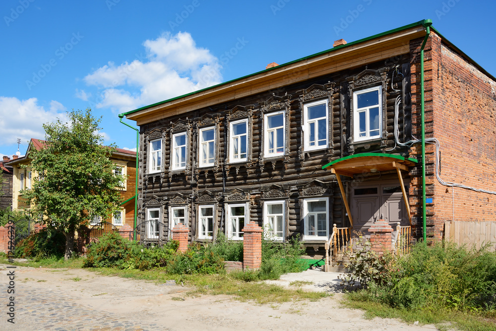 Tomsk, an old wooden houses