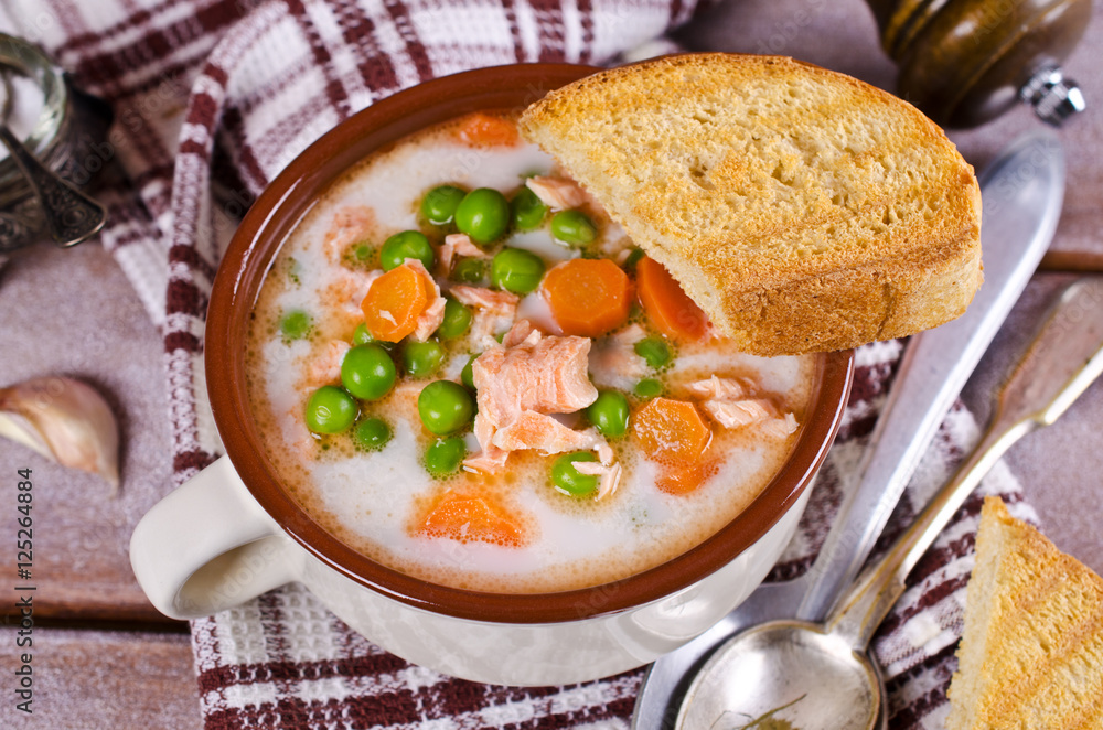 Fish soup with vegetables