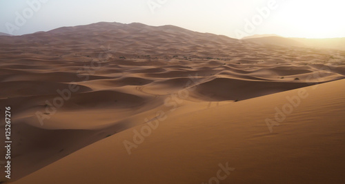 Sahara desert in Morocco with sand dunes