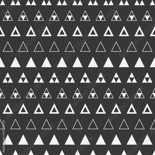 Geometric line monochrome abstract hipster seamless pattern with triangle. Wrapping paper. Scrapbook paper. Tiling. Vector illustration. Background. Graphic texture for your design, wallpaper.