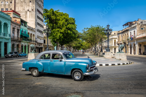 Vintage car near Paseo del Prado (Paseo de Marti) - Havana, Cuba © diegograndi