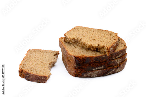 Sliced rye bread isolated on white background