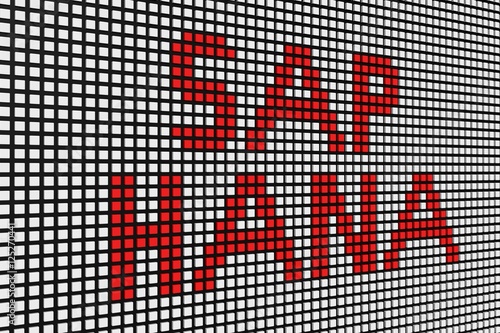 SAP HANA in the form of scoreboard 3D illustration photo