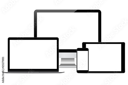 modern technology device vector drawing on white background