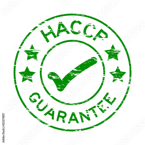 Grunge green HACCP guarantee rubber stamp