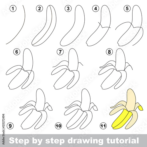 Drawing tutorial. Banana.