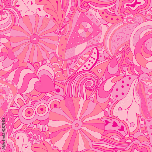 Seamless abstract hand-drawn waves pattern