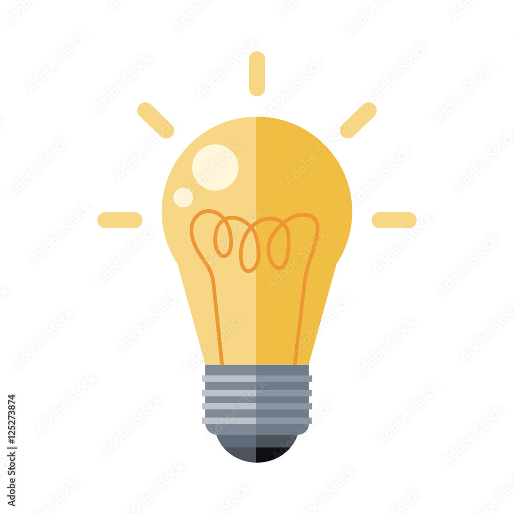 Electrical Bulb Vector Icon in Flat Style Design Electrical Bulb Vector Icon in Flat Style Design
