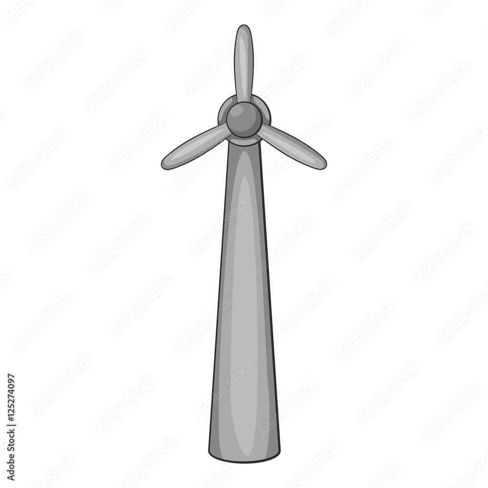 Windmill alternative energy icon. Gray monochrome illustration of windmill vector icon for web design Windmill alternative energy icon. Gray monochrome illustration of windmill vector icon for web design