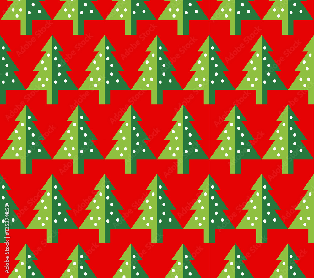 Christmas tree Seamless pattern for new year greeting card/wallpaper background. Vector Illustration. fir tree symbol.