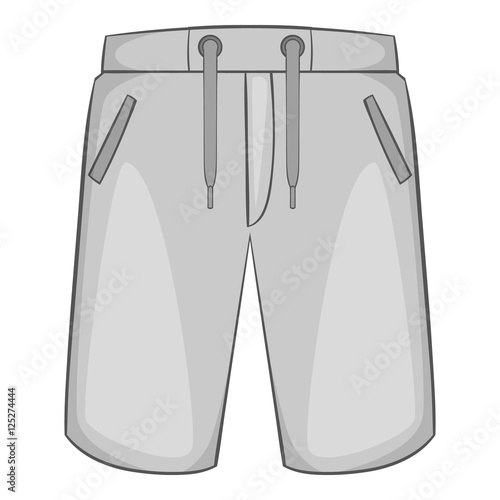 Man swim shorts icon. Gray monochrome illustration of men swim shorts vector icon for web design