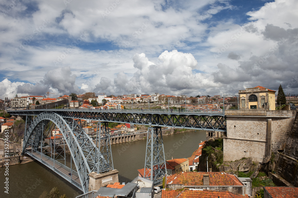 Dom Luis I Bridge Over Douro River in Porto, Portugal