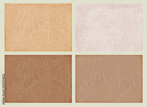 Set of brown backgrounds, vintage textures, pencil hatching, old paper and kraft