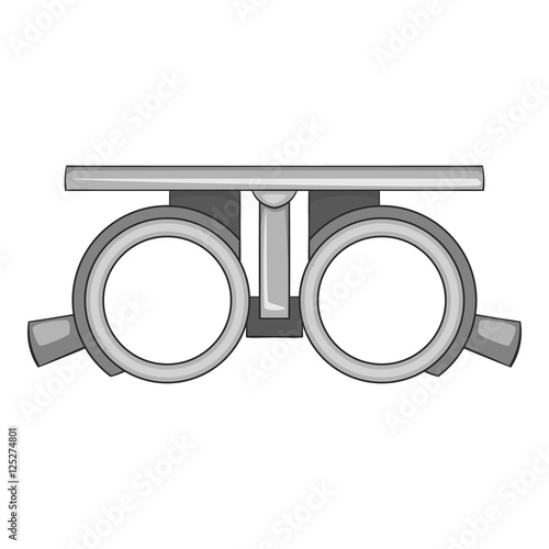 Frame for checking vision icon. Gray monochrome illustration of frame for cheking vision vector icon for web design