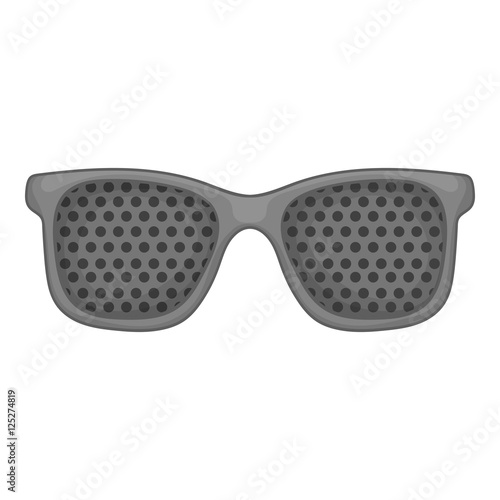 Perforating glasses icon. Gray monochrome illustration of perforating glasses vector icon for web design