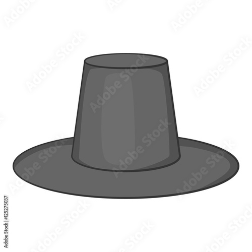 Traditional korean hat icon. Gray monochrome illustration of hat vector icon for web design