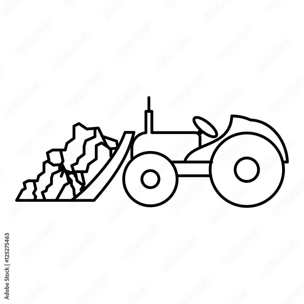 Tractor icon. Outline illustration of tractor vector icon for web Stock ...