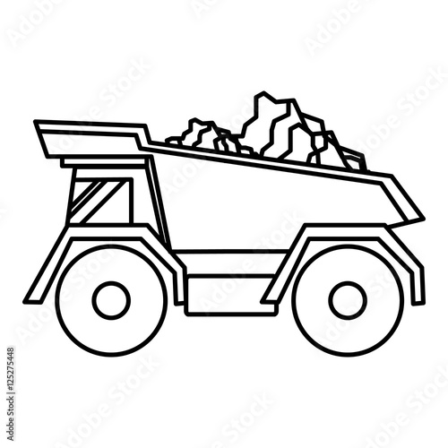 Tipper icon. Outline illustration of tipper vector icon for web