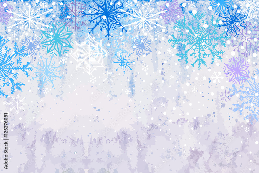 Winter snowstorm horizontal background