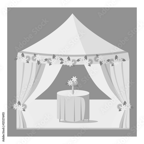 Wedding marquee icon. Gray monochrome illustration of vector icon for web