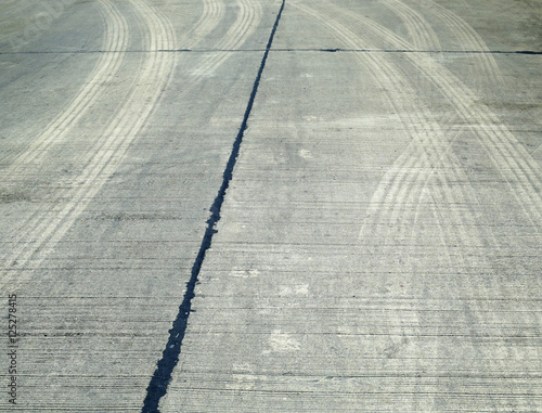 Tire marks on road track for background © wedninth