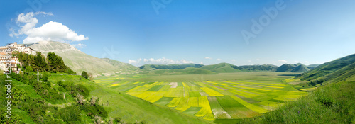 cultivated fields of Pian Prande of Castelluccio di Norcia Perugia Umbria Italy © Luca Lorenzelli