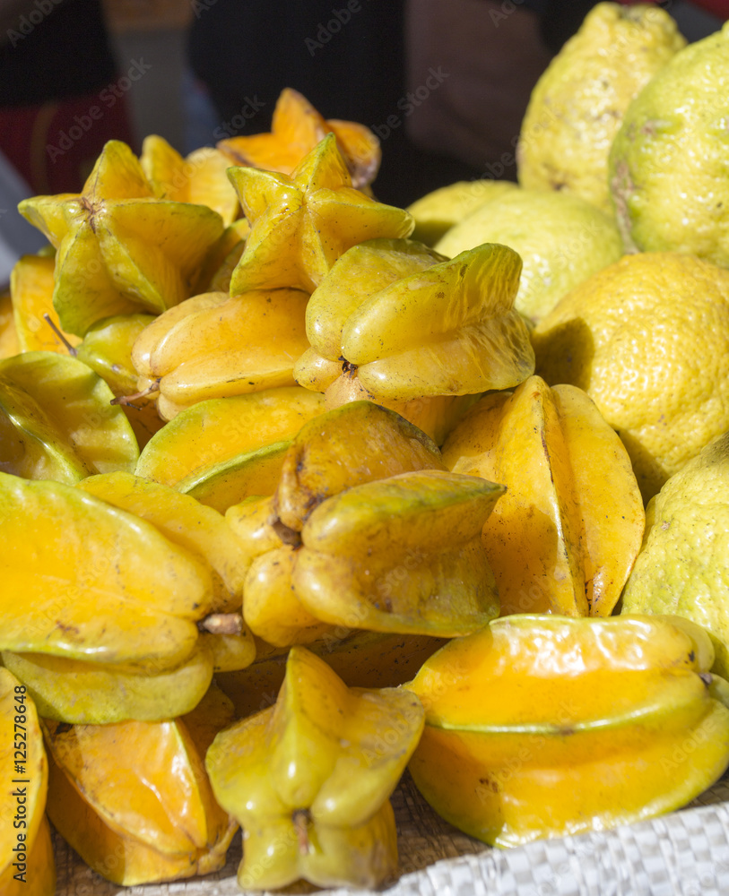 The star fruit or Carambola fruit The star fruit or Carambola fruit