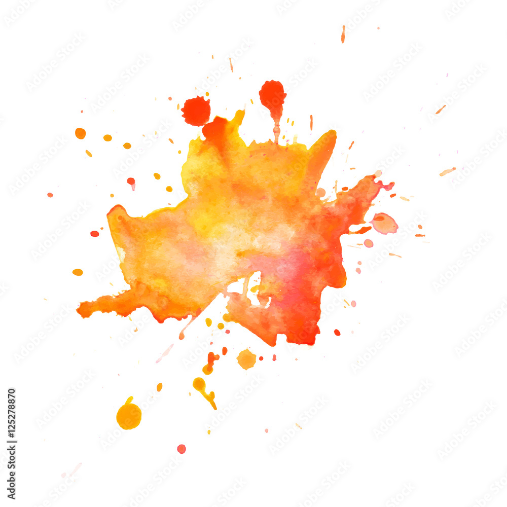 Colorful abstract watercolor texture with splashes and spatters. Modern creative watercolor background for trendy design.