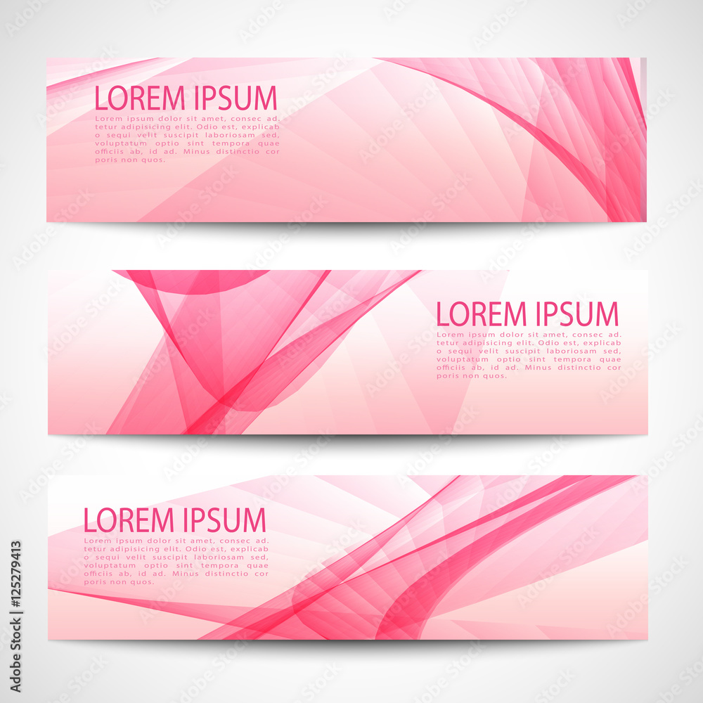 Naklejka premium Abstract header pink wave white vector design