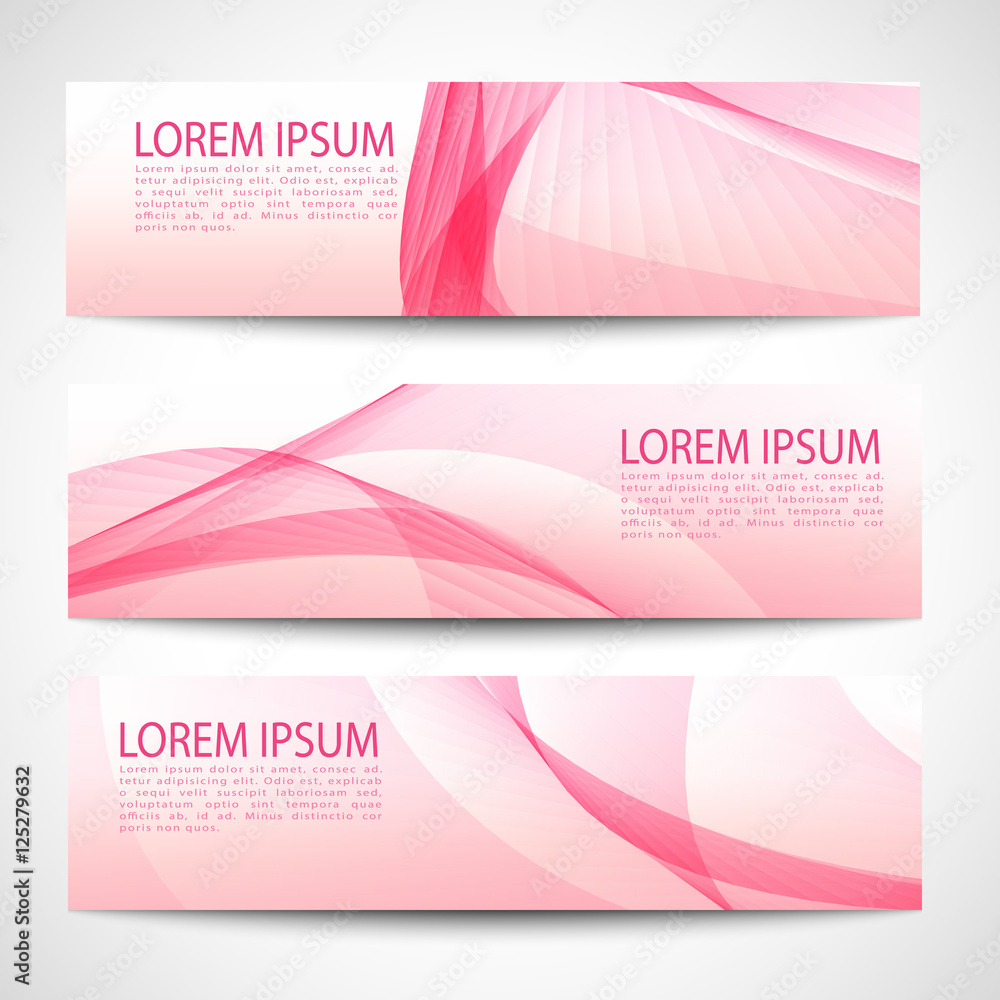 Abstract header pink wave white vector design
