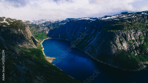 Beautiful summer vibrant view on famous Norwegian tourist place © jul14ka