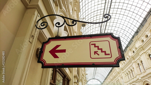 Sign pointer in the mall