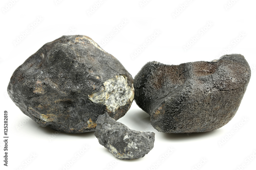 Ταπετσαρία fragments of the Chelyabinsk meteorite (fallen 15 February 2013) isolated on whi