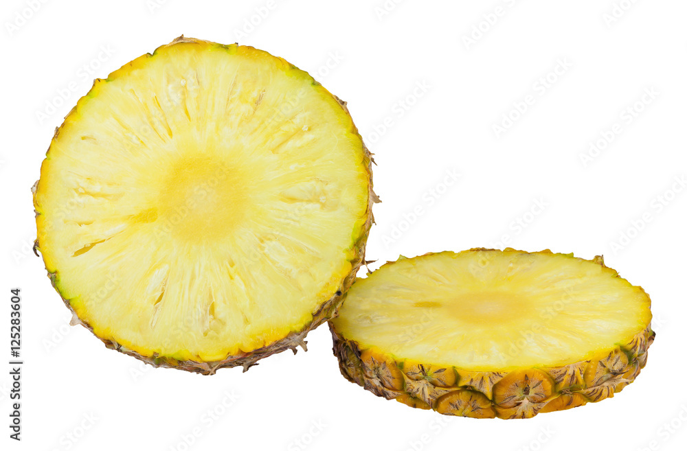 Pineapple slices isolated on white background. Pineapple slices isolated on white background.