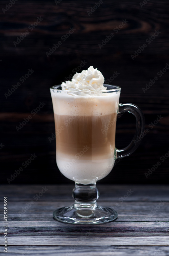 Coffee cappuccino with whipped cream Coffee cappuccino with whipped cream