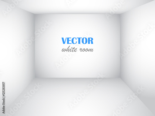 Empty white room space. Vector illustration. Interior for design