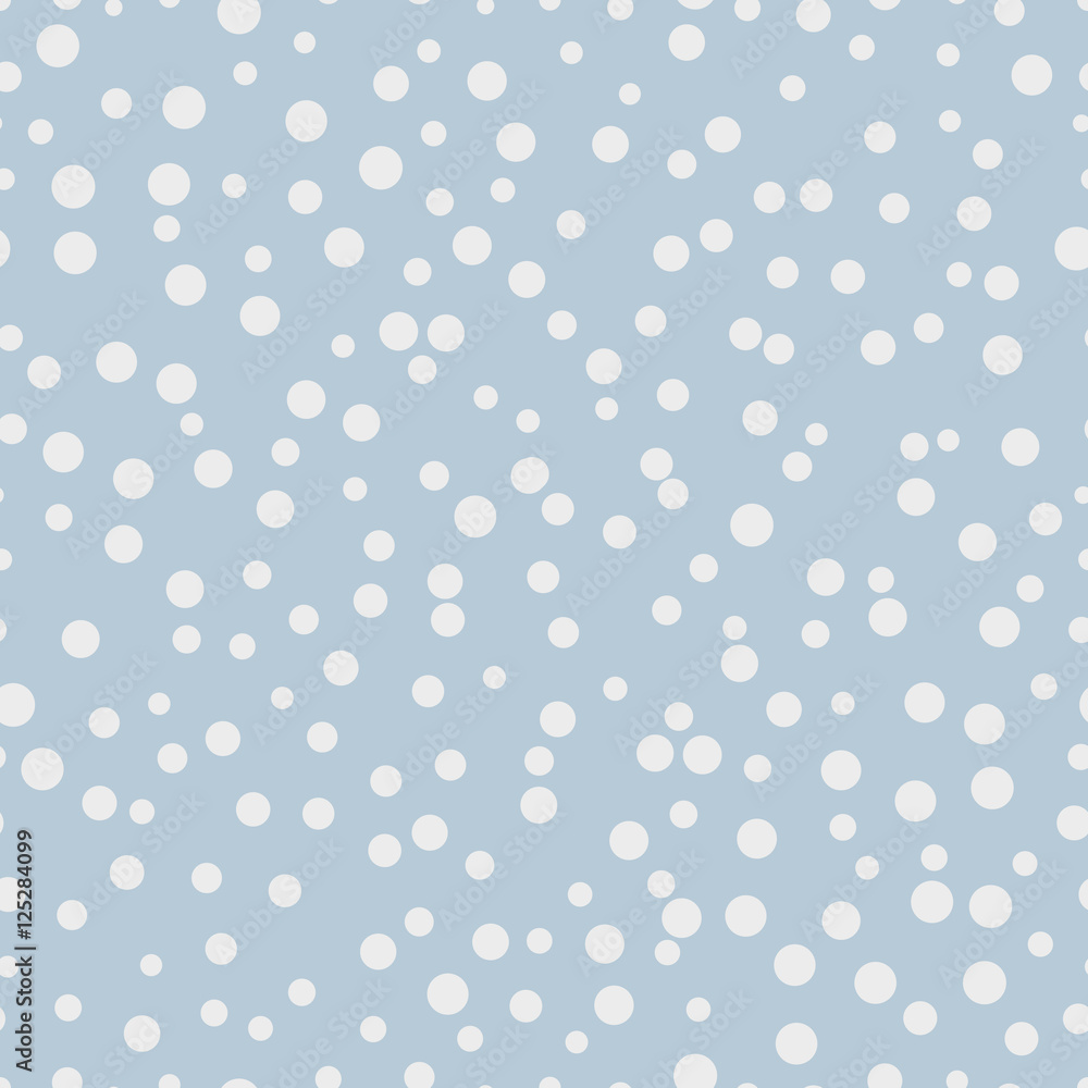Chaotic dots on a blue background Dots Seamless Pattern Dots Seamless Background White Dots Wallpaper Circles seamless pattern Circles seamless background. White circles of different sizes