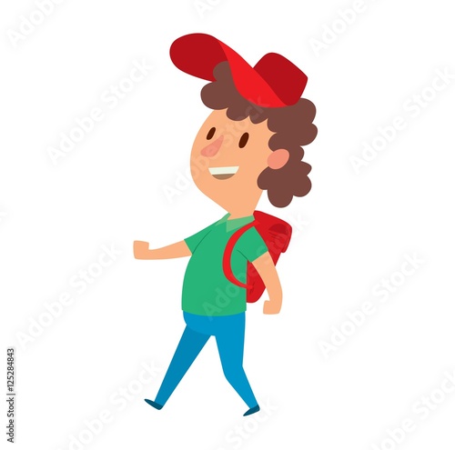 School kid character vector.