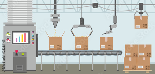 Conveyor system in flat design