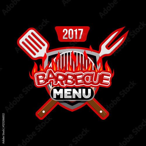 Barbecue menu logo menu template.