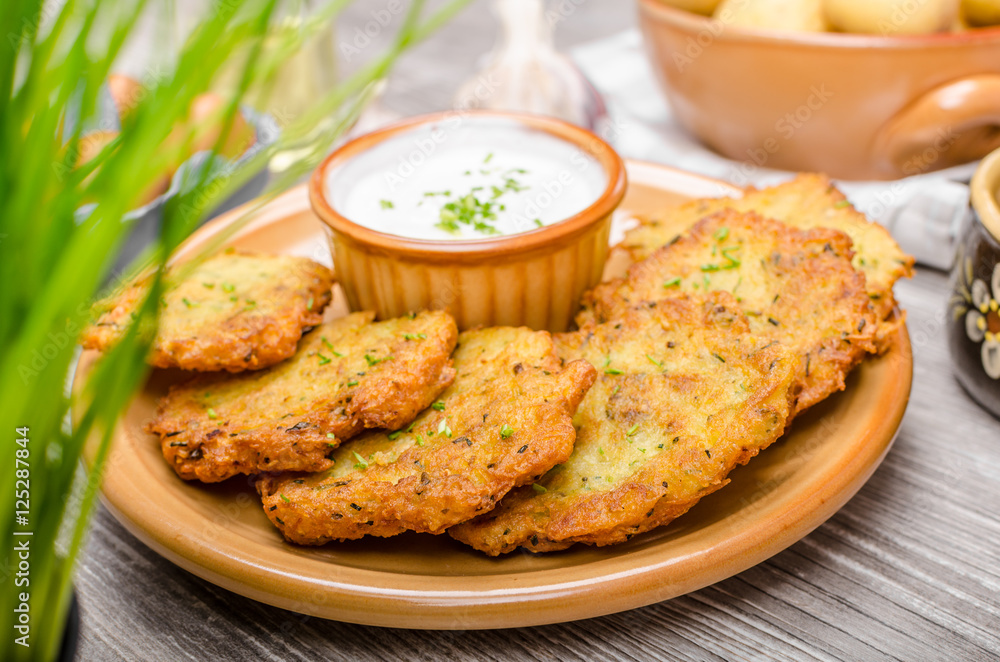 Potato pancakes with cheese Potato pancakes with cheese