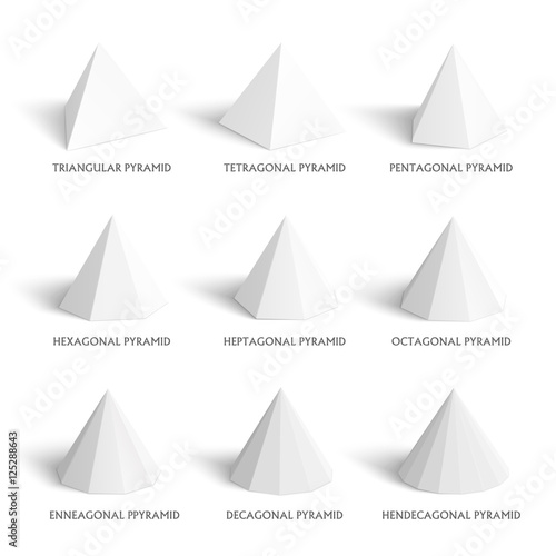фотографія three d copiramids template. Realistic with shadow