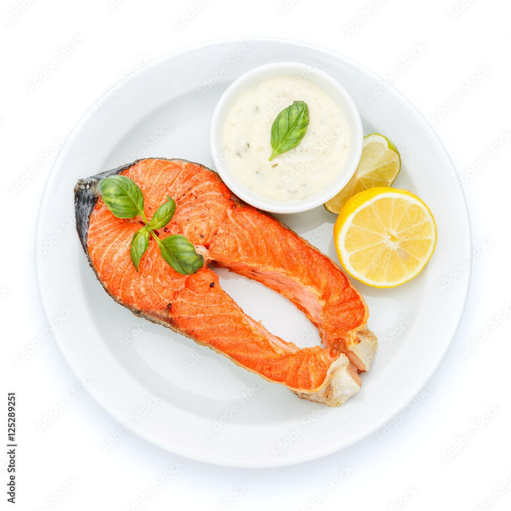 Crispy roasted salmon steak Crispy roasted salmon steak