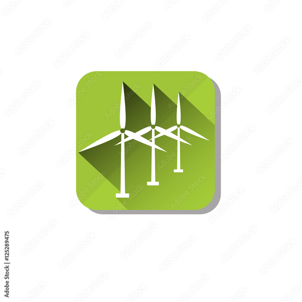 Wind Turbine Tower Energy Recycle Technology Icon Flat Vector Illustration Wind Turbine Tower Energy Recycle Technology Icon Flat Vector Illustration