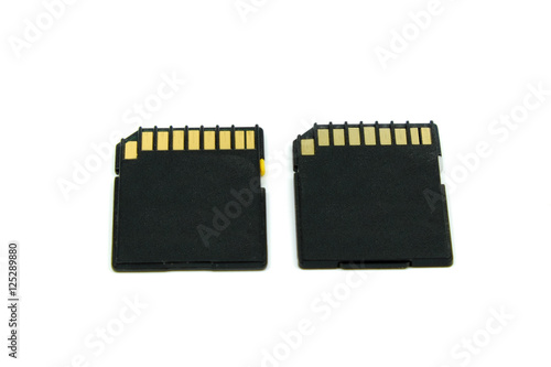 Black SD card on isolated white background