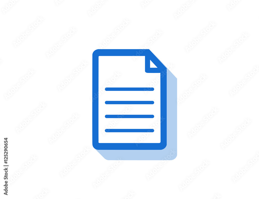 Vector document paper icon. Long shadow effect Vector document paper icon. Long shadow effect