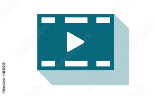 Vector film strip icon with long shadow effect