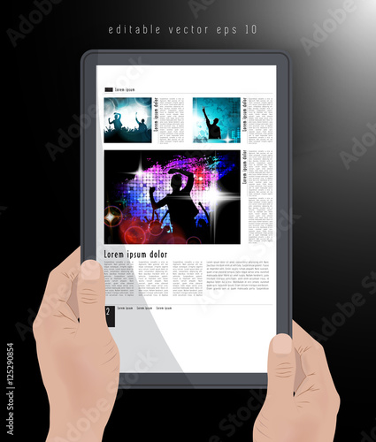 E-Magazine layout design. Vector easy to editable