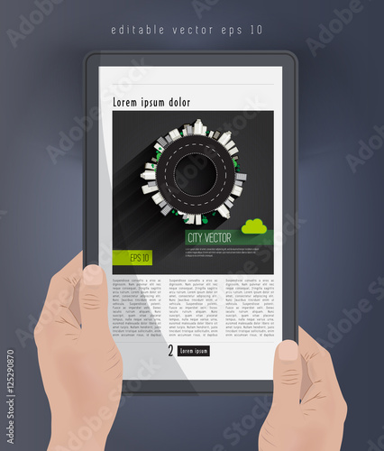 E-Magazine layout design. Vector easy to editable